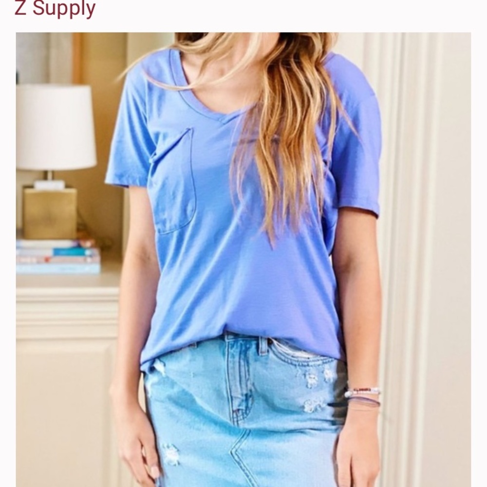 Z Supply Washed Indigo Pocket Tee